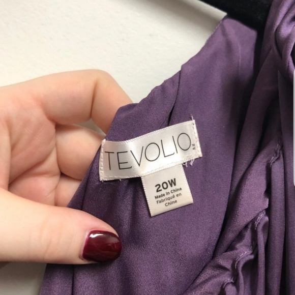 Purple 1 shoulder full length dress size 20w - Picture 3 of 3